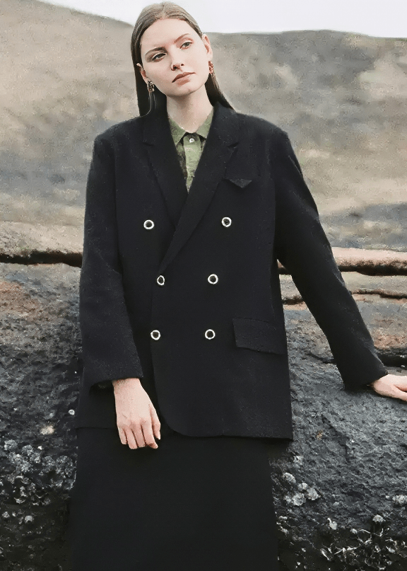 無料発送 JACKET BLAZER BREASTED DOUBLE OVERSIZED – Lumina Vera ジャケット・アウター