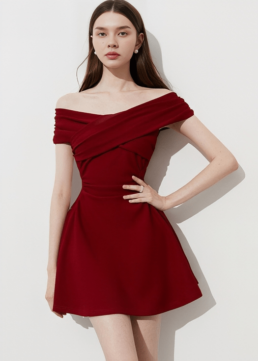 PLAID ARISTOCRAT BARDOT DRESS - Vera Lumina