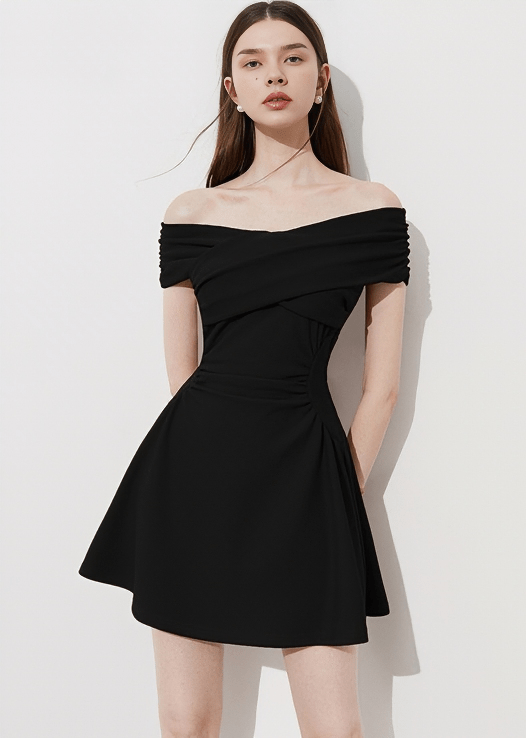 PLAID ARISTOCRAT BARDOT DRESS - Vera Lumina