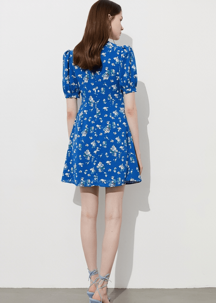 PUFF SLEEVE DITSY FLORAL DRESS - Vera Lumina