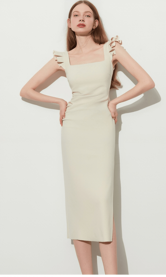 SCULPTURAL TIE COLUMN DRESS - Vera Lumina