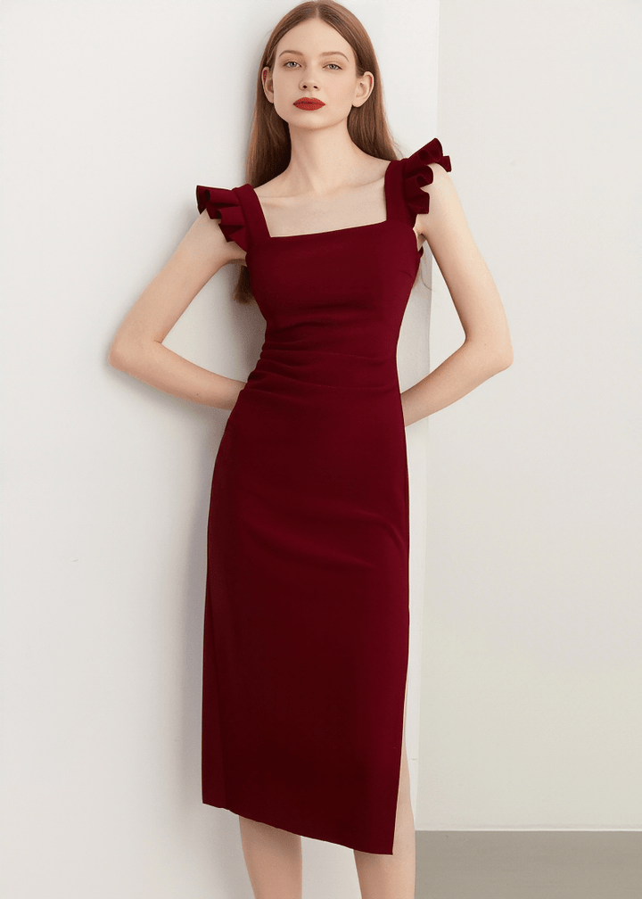 SCULPTURAL TIE COLUMN DRESS - Vera Lumina