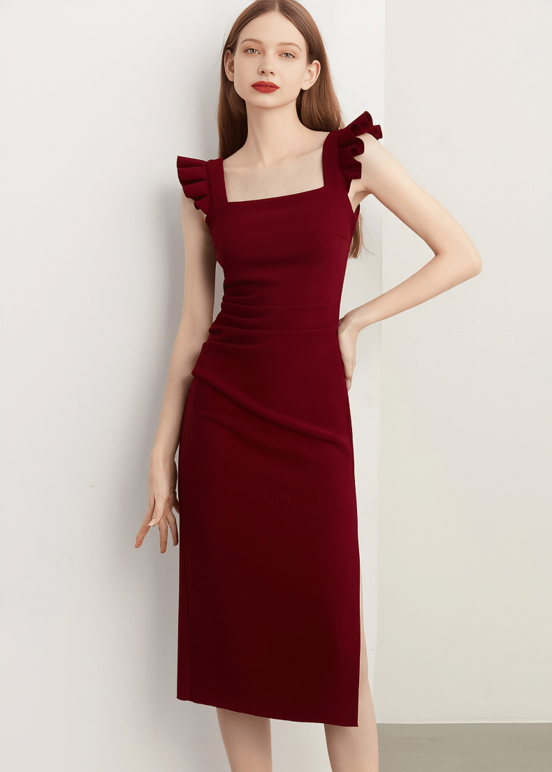 SCULPTURAL TIE COLUMN DRESS - Vera Lumina