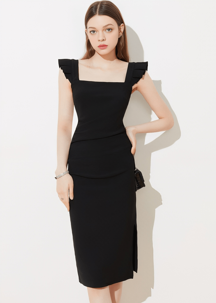 SCULPTURAL TIE COLUMN DRESS - Vera Lumina