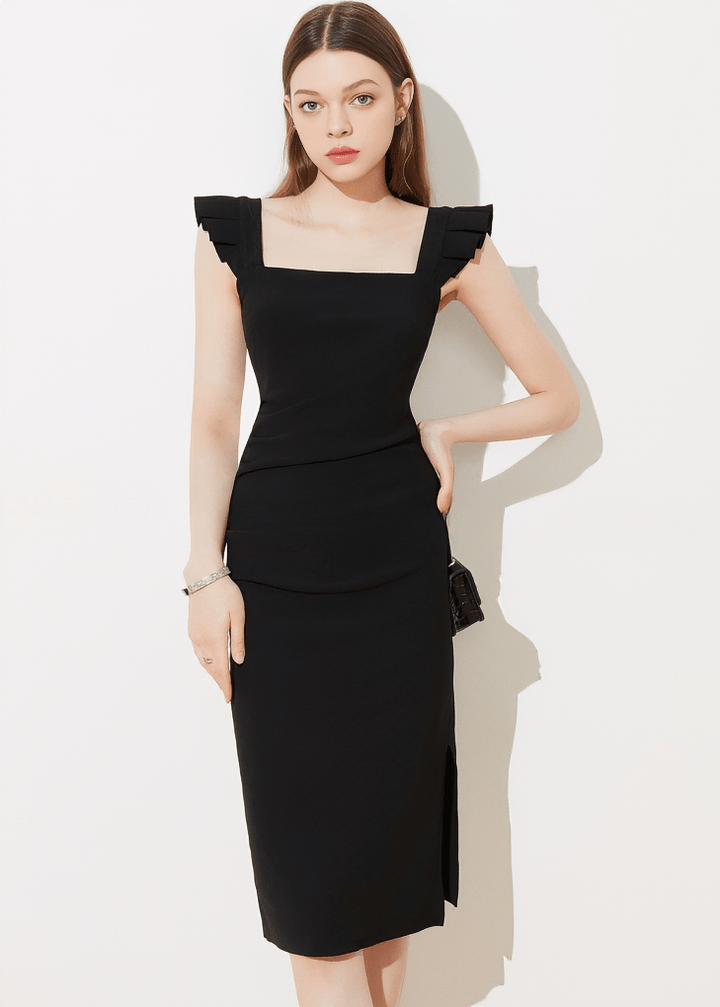 SCULPTURAL TIE COLUMN DRESS - Vera Lumina