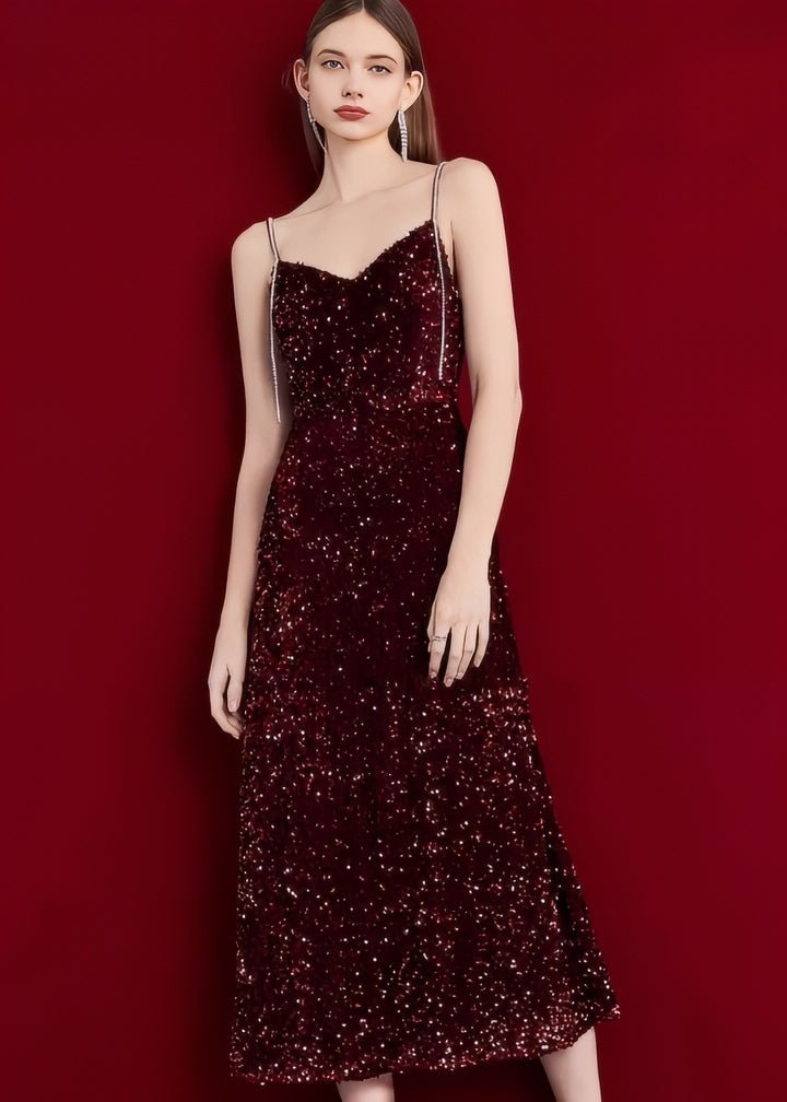 sequin camisole dress Sequin V Neck Party Cami Dress in Green