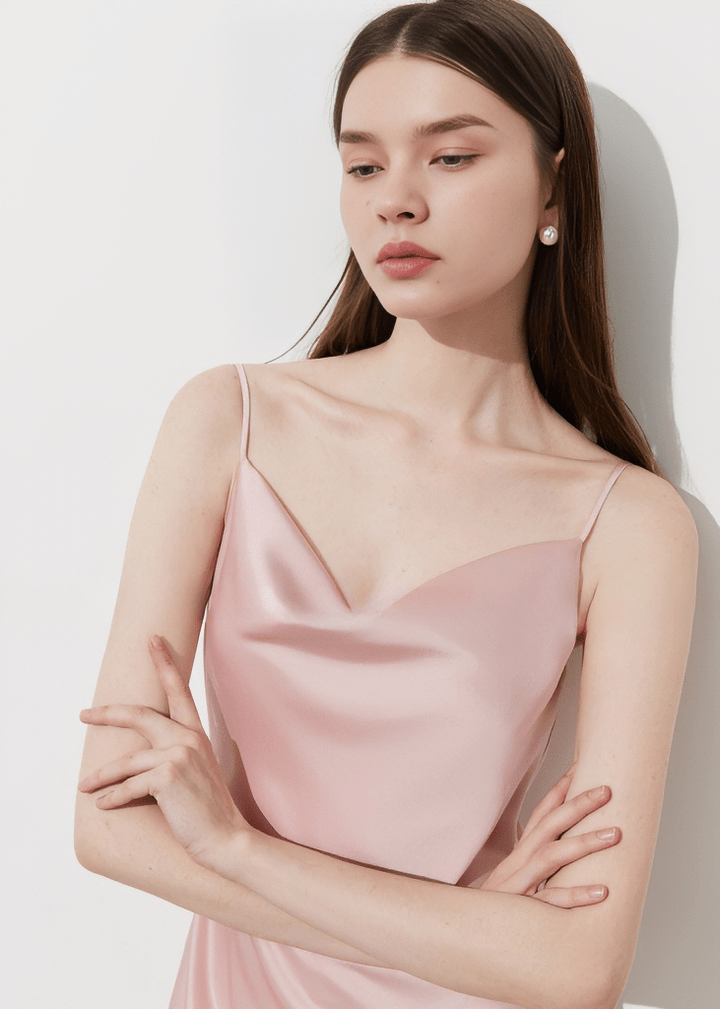 SILK SLIP MIDI DRESS - Vera Lumina