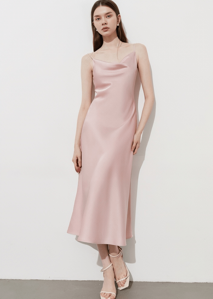 SILK SLIP MIDI DRESS - Vera Lumina