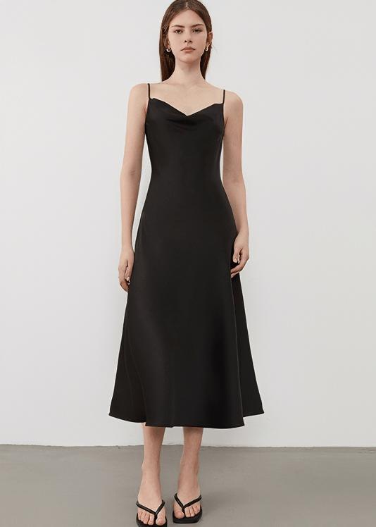 SILK SLIP MIDI DRESS - Vera Lumina