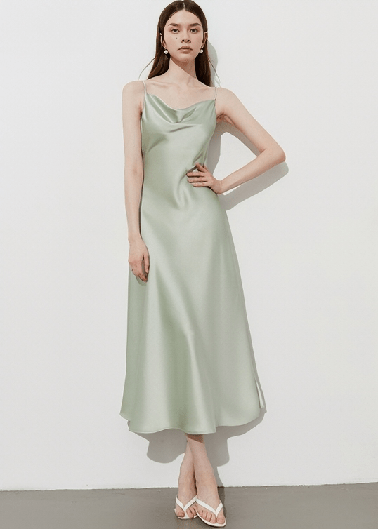 SILK SLIP MIDI DRESS - Vera Lumina