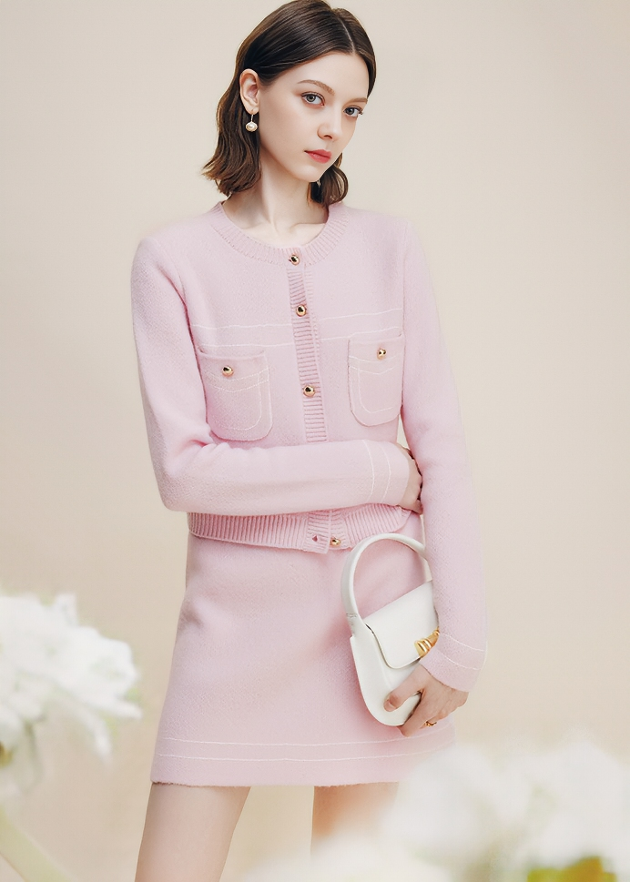 PEARL BUTTON CREW CARDIGAN