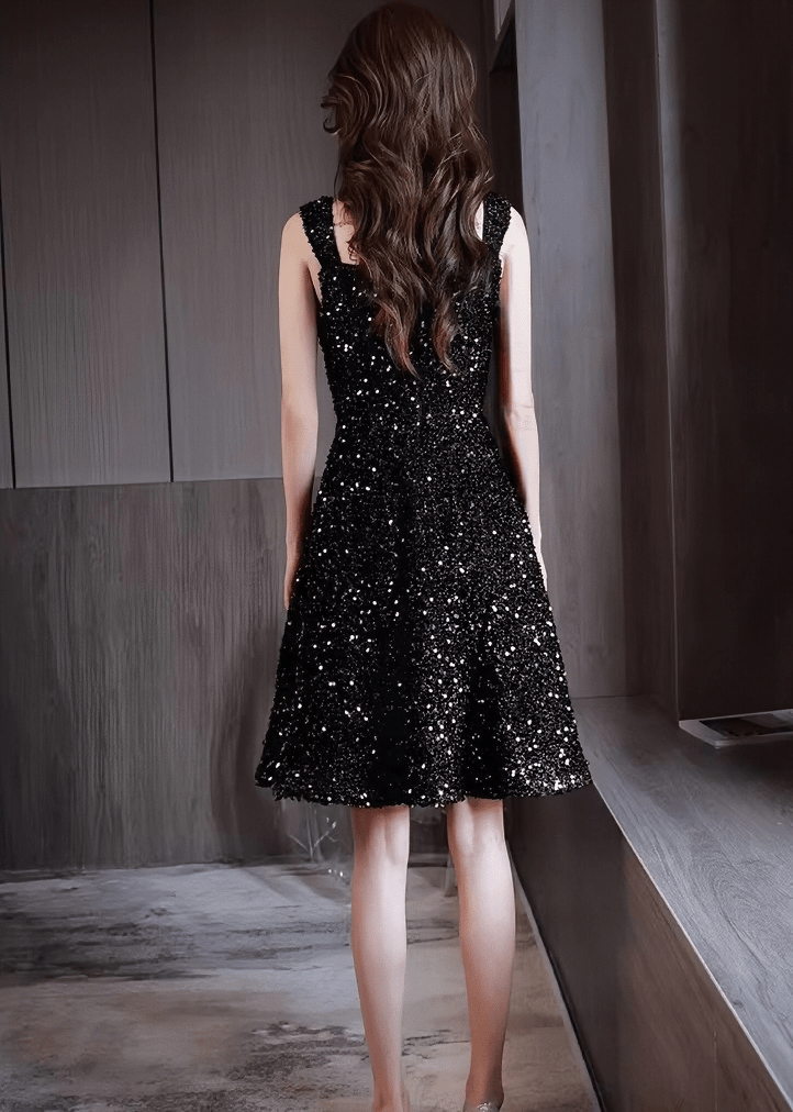 グリッタースパンコールフレアAラインドレス - Vera Lumina