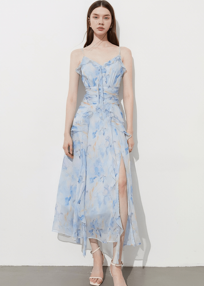 ABSTRACT BRUSHSTROKE CORSET DRESS - Vera Lumina