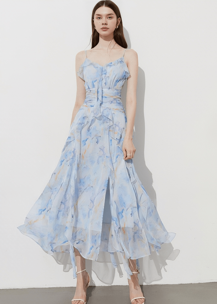 ABSTRACT BRUSHSTROKE CORSET DRESS - Vera Lumina