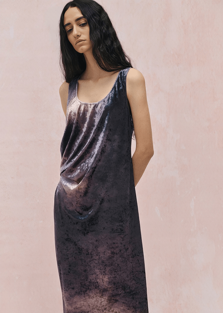 ABSTRACT BRUSHSTROKE SLIP DRES - Vera Lumina