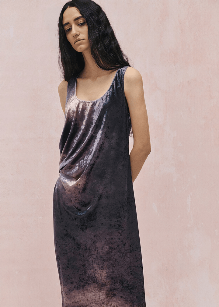 ABSTRACT BRUSHSTROKE SLIP DRES - Vera Lumina