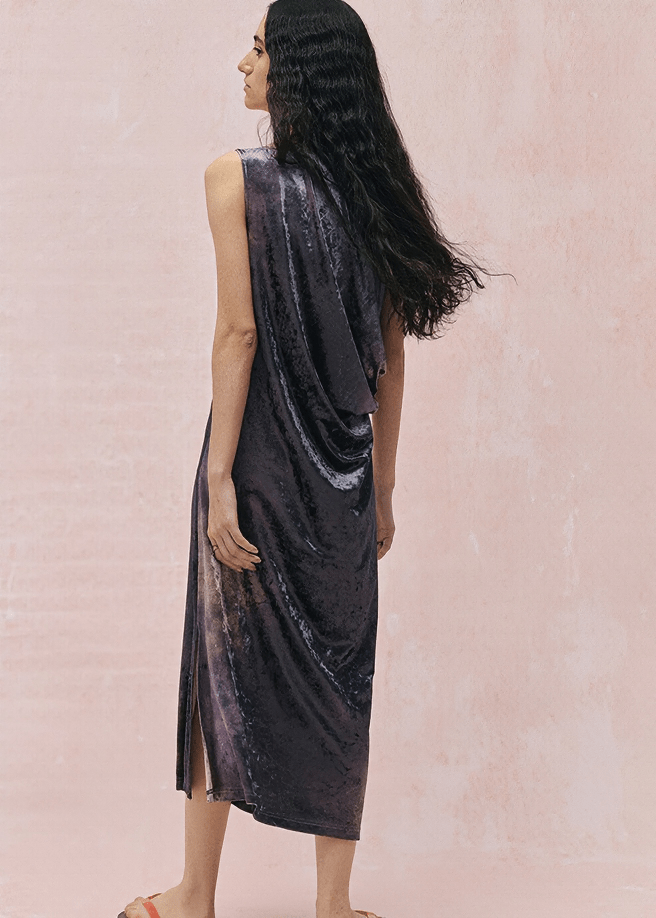 ABSTRACT BRUSHSTROKE SLIP DRES - Vera Lumina