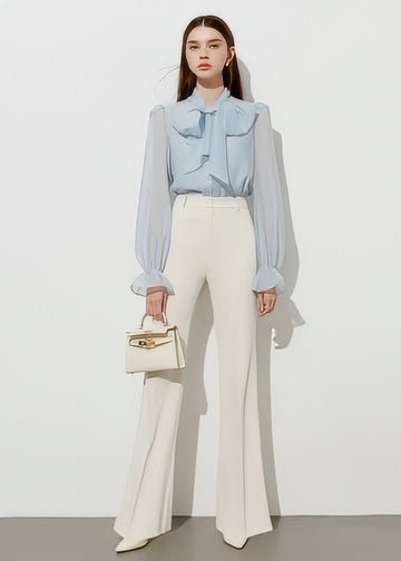 Airy Bow Tie Sheer Blouse - Vera Lumina