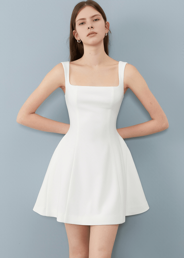 ARCHITECTURAL SQUARE NECK DRESS - Vera Lumina