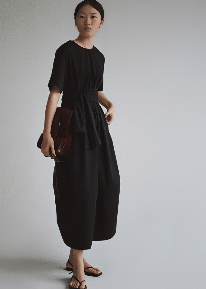 ARCHITECTURAL TWIST BACK MIDI DRESS - Vera Lumina
