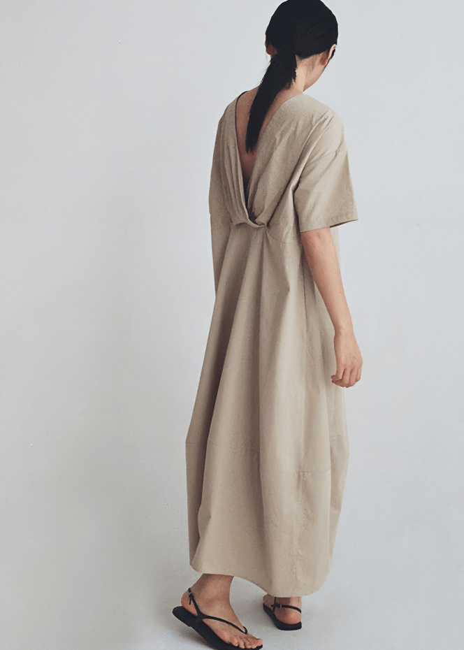 ARCHITECTURAL TWIST BACK MIDI DRESS - Vera Lumina