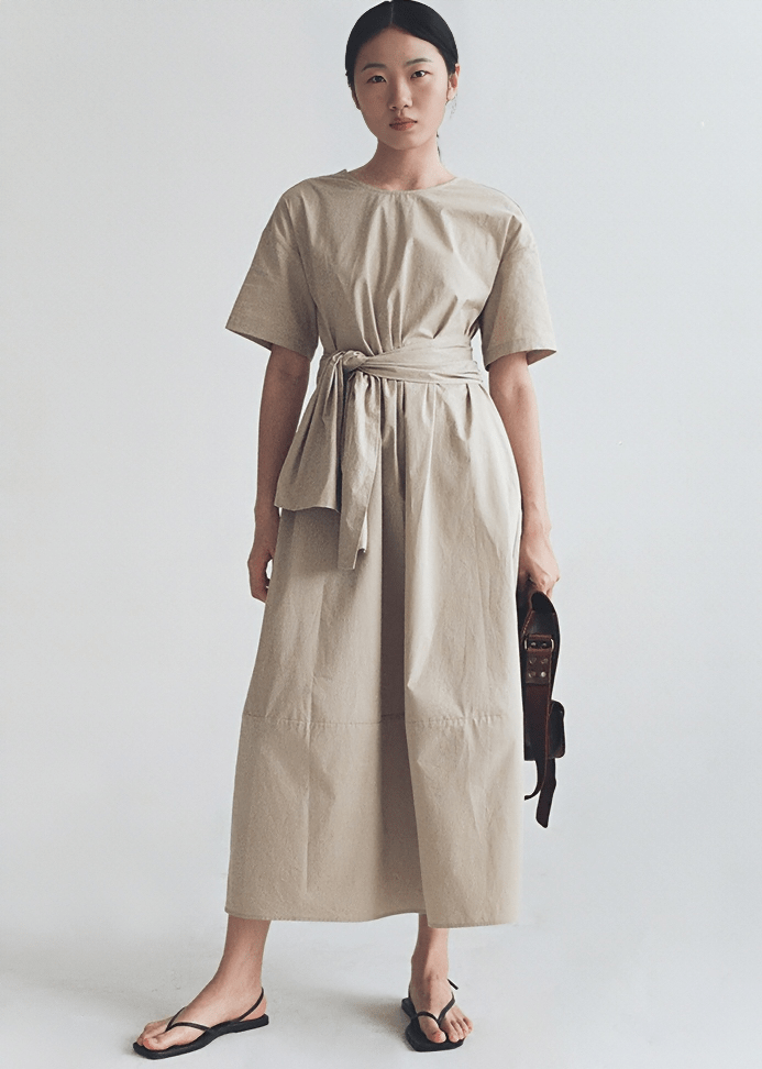 ARCHITECTURAL TWIST BACK MIDI DRESS - Vera Lumina