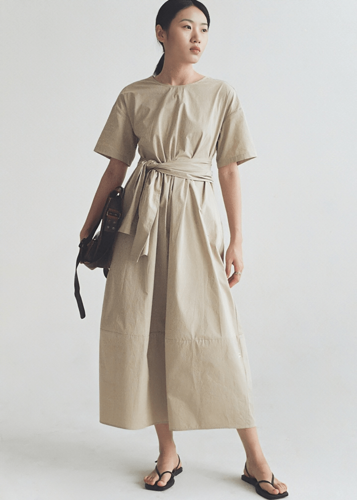 ARCHITECTURAL TWIST BACK MIDI DRESS - Vera Lumina
