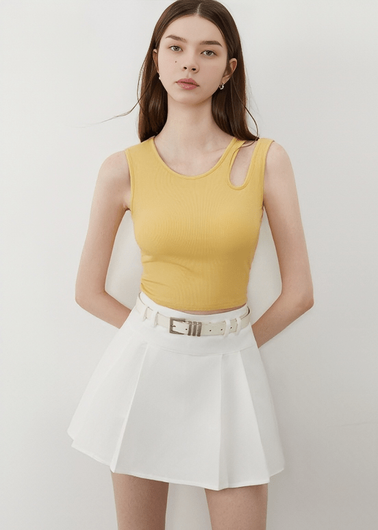 ASYMMETRIC CUTOUT CROP TANK - Vera Lumina