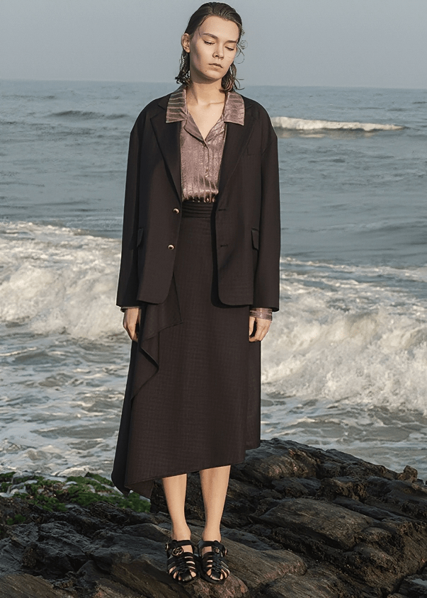 ASYMMETRIC DRAPED SKIRT - Vera Lumina