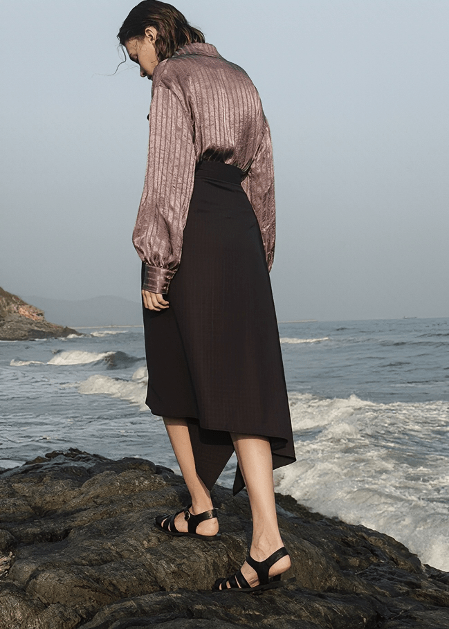 ASYMMETRIC DRAPED SKIRT - Vera Lumina