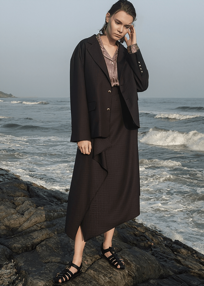 ASYMMETRIC DRAPED SKIRT - Vera Lumina