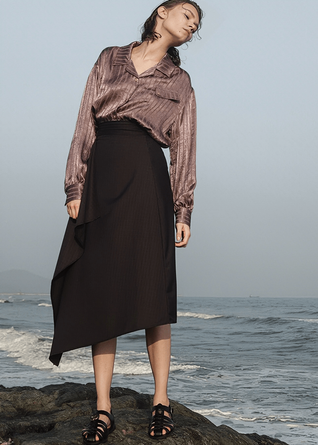 ASYMMETRIC DRAPED SKIRT - Vera Lumina