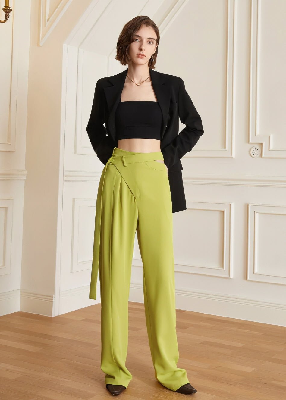 Asymmetrical High Waist Pants - Vera Lumina