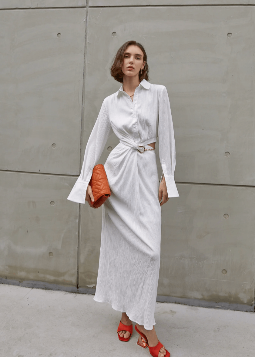 Asymmetrically waisted dress - Vera Lumina