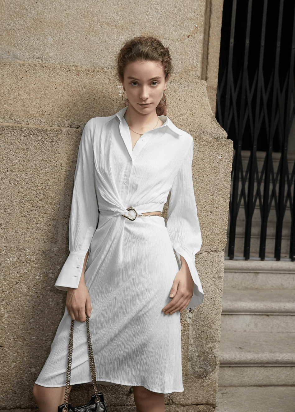 Asymmetrically waisted dress - Vera Lumina