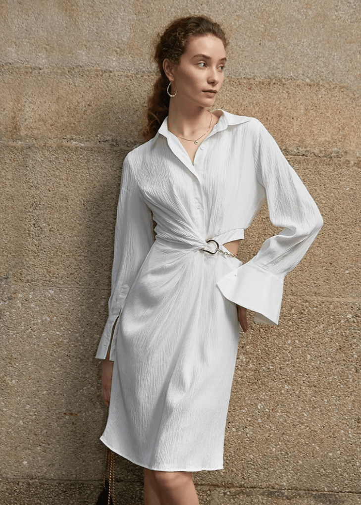 Asymmetrically waisted dress - Vera Lumina