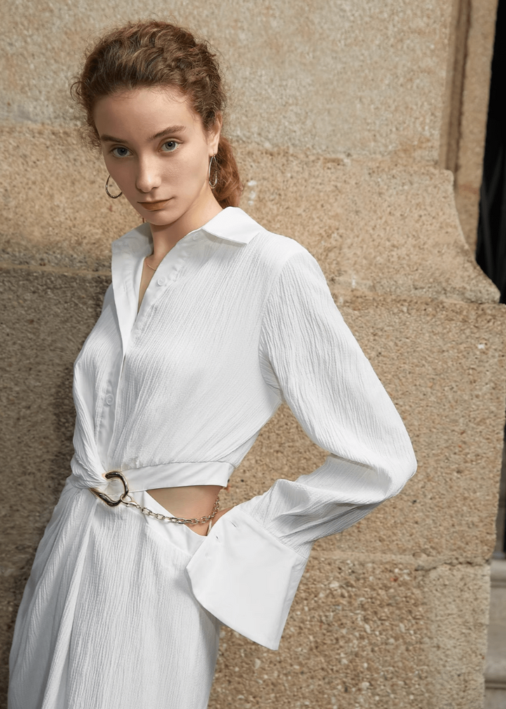 Asymmetrically waisted dress - Vera Lumina