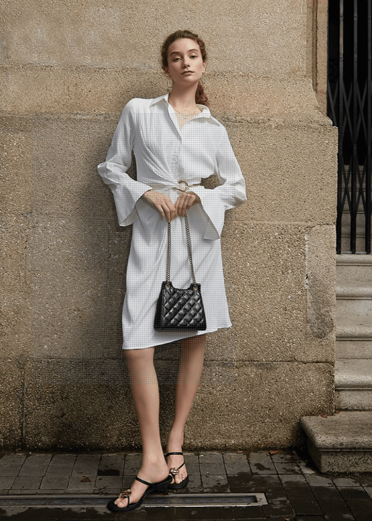 Asymmetrically waisted dress - Vera Lumina