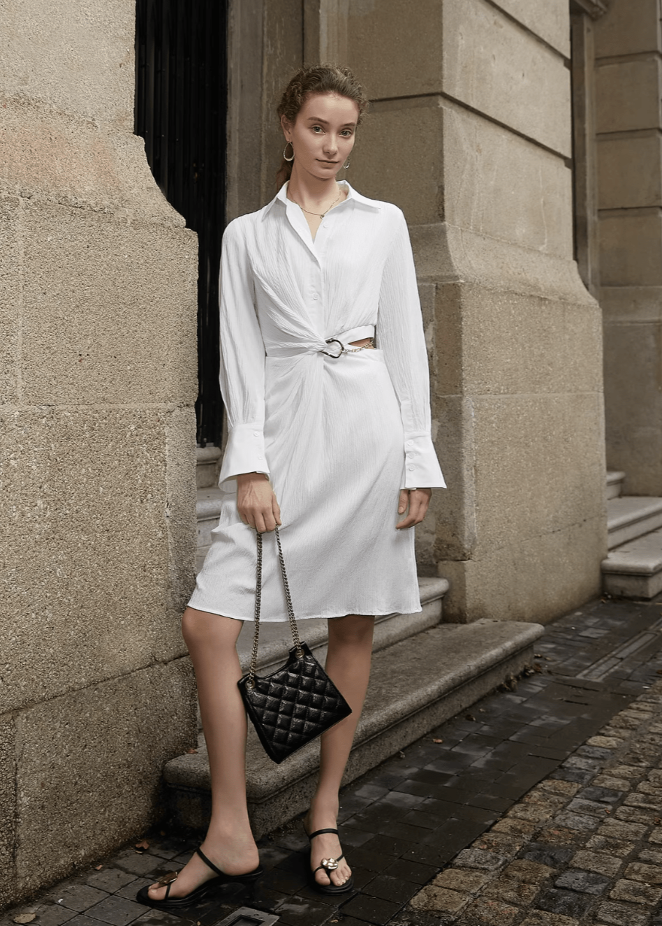 Asymmetrically waisted dress - Vera Lumina