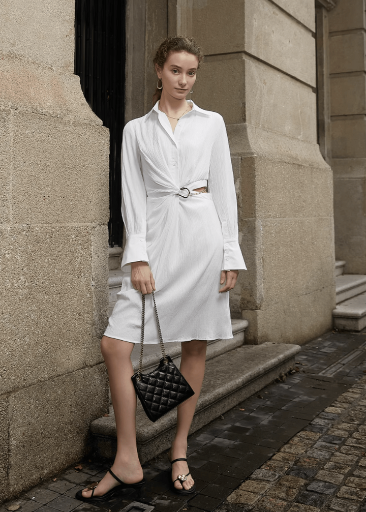 Asymmetrically waisted dress - Vera Lumina