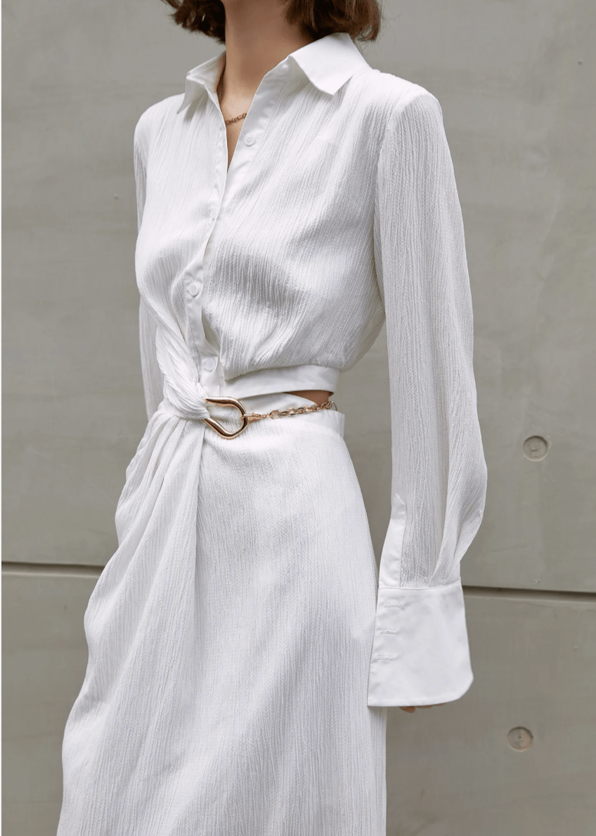 Asymmetrically waisted dress - Vera Lumina