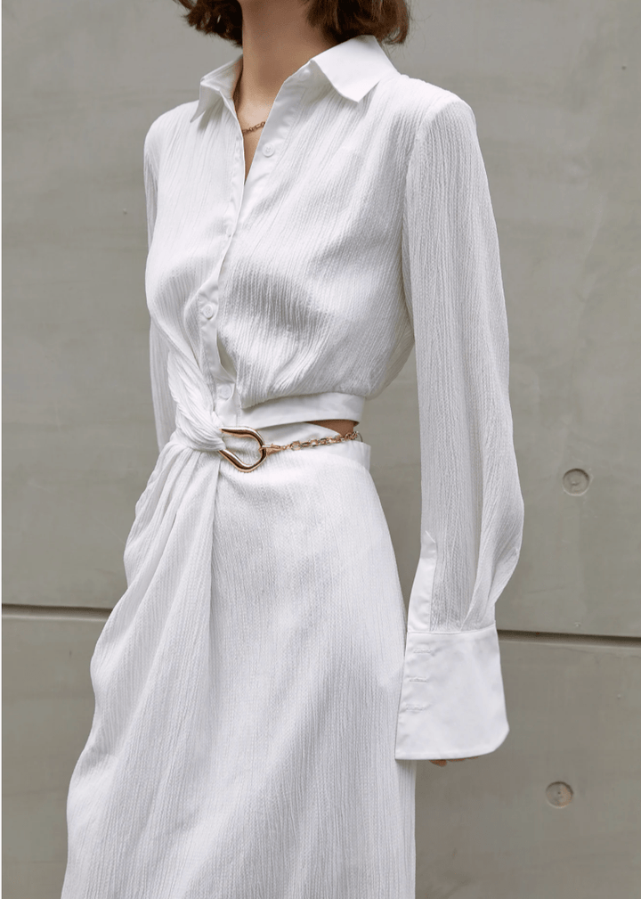 Asymmetrically waisted dress - Vera Lumina