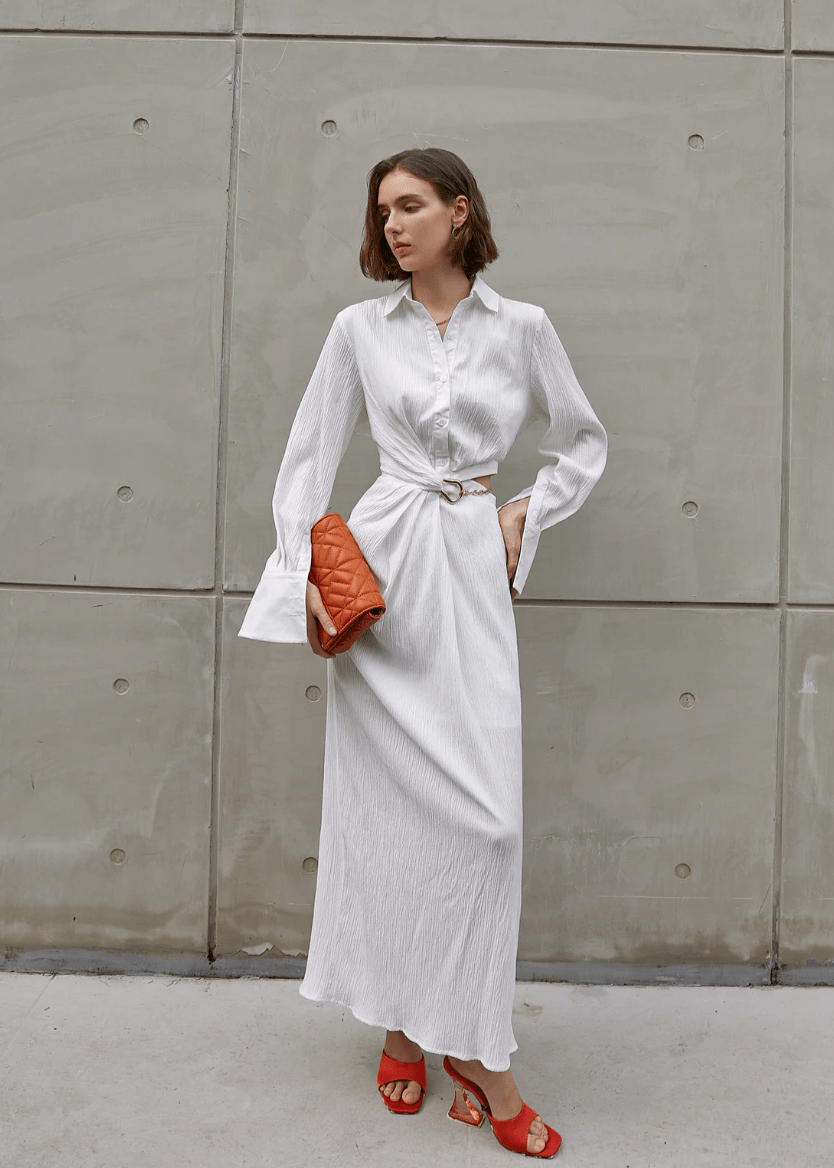 Asymmetrically waisted dress - Vera Lumina