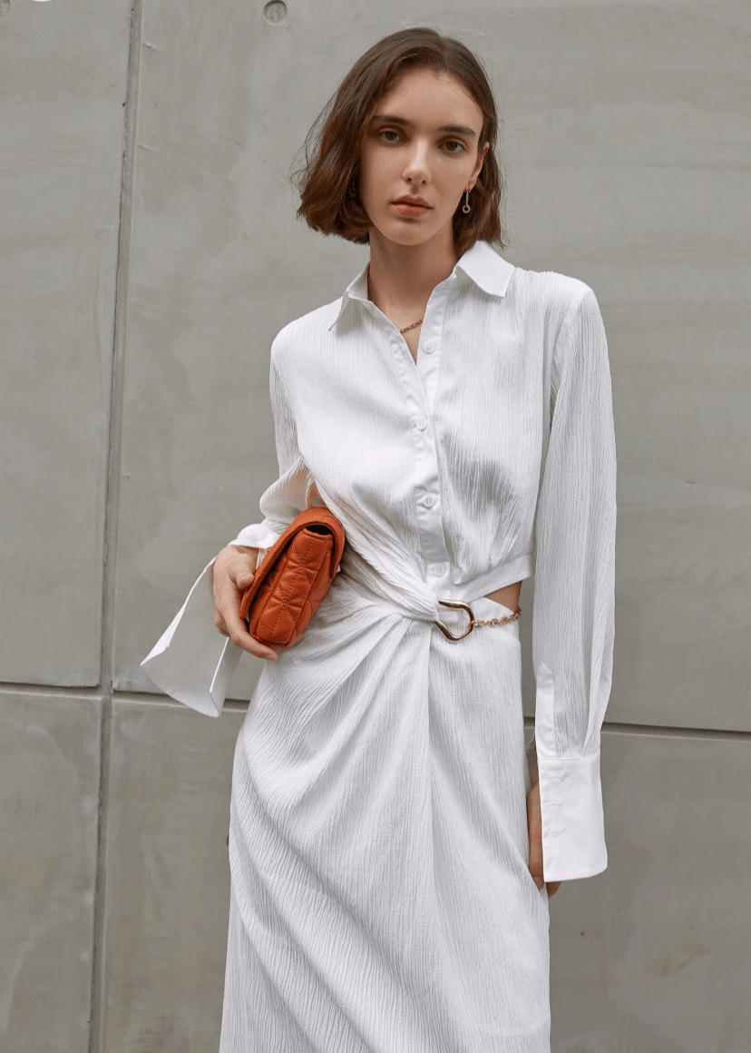 Asymmetrically waisted dress - Vera Lumina