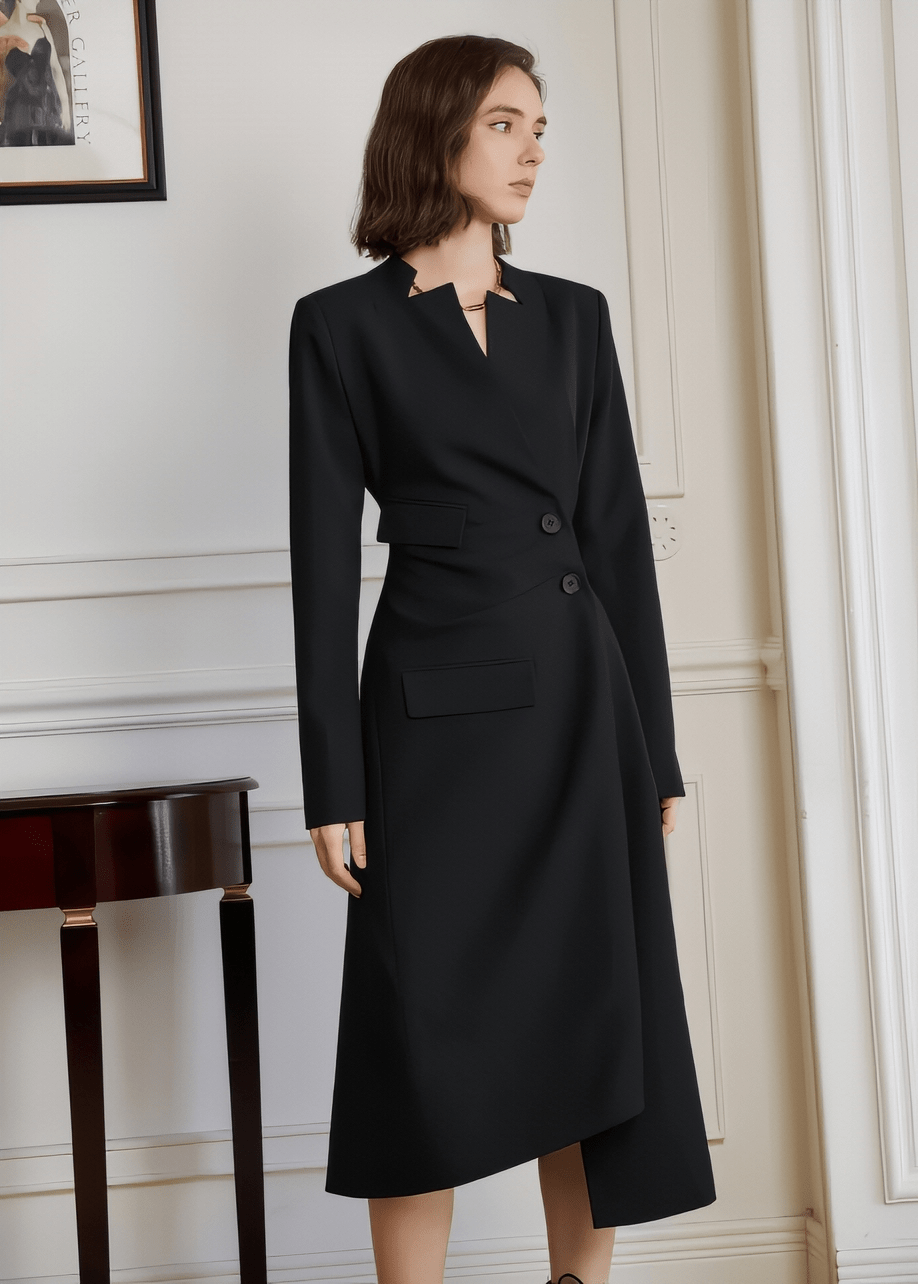 asymmetry midi skirt dress - Vera Lumina