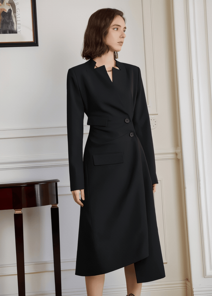 asymmetry midi skirt dress - Vera Lumina