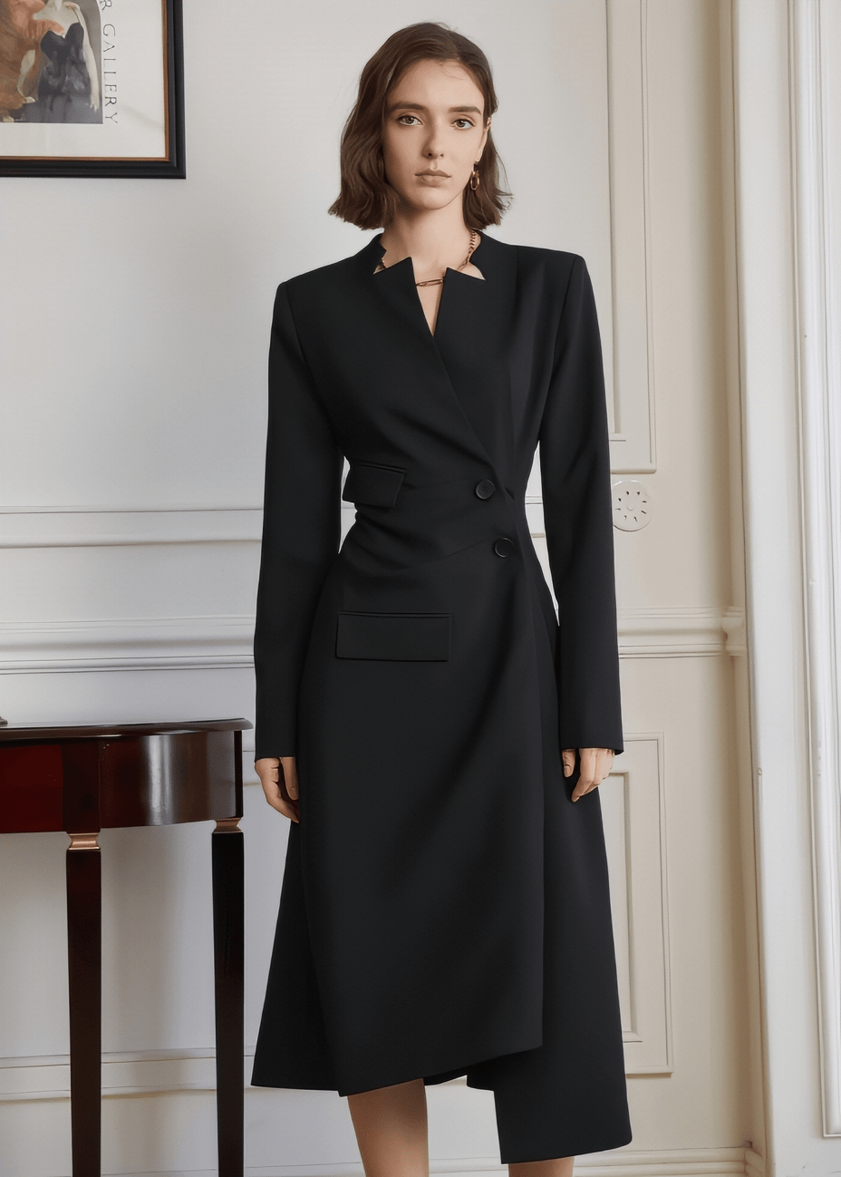 asymmetry midi skirt dress - Vera Lumina