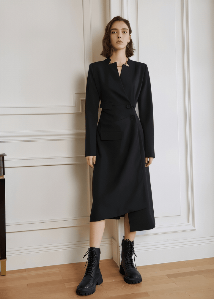 asymmetry midi skirt dress - Vera Lumina