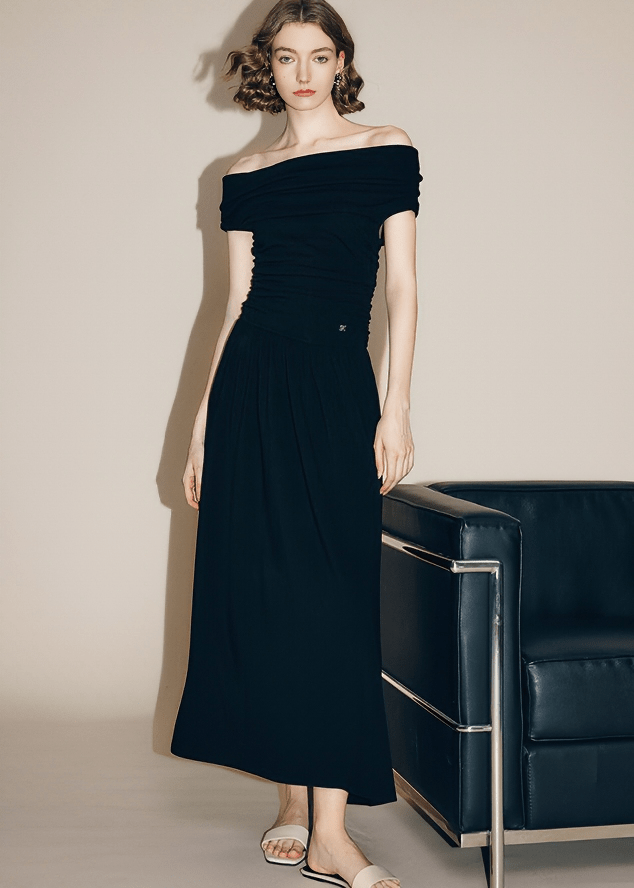 AUDREY BARDOT BUTTON MIDI DRESS - Vera Lumina