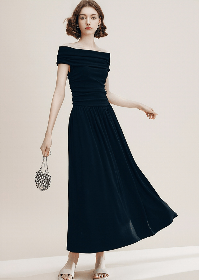 AUDREY BARDOT BUTTON MIDI DRESS - Vera Lumina